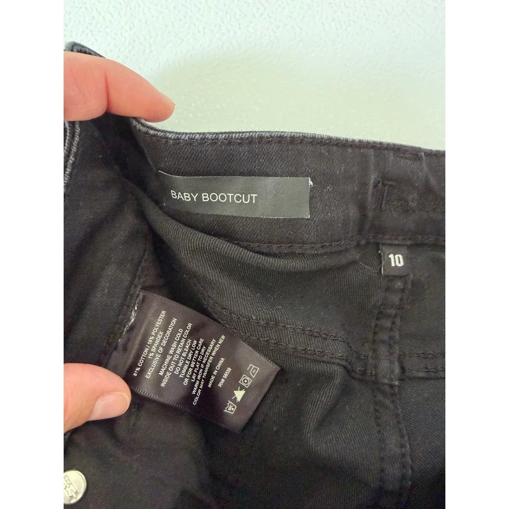 Kut from the Kloth Baby Bootcut Jeans Size 10 Black Stretch Denim